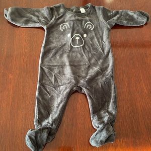 Petit Lem Velour Footed Pajama